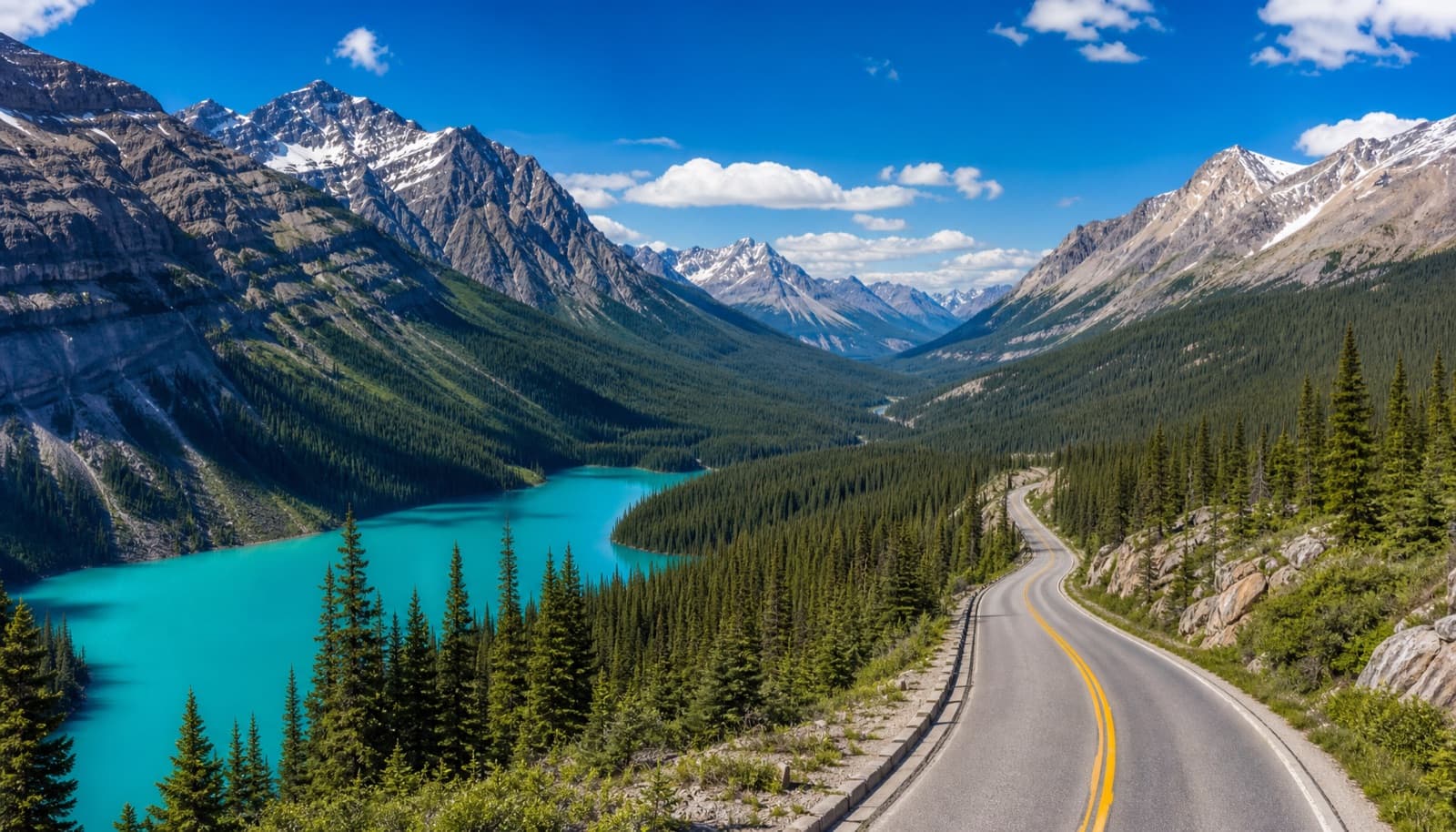 British Columbia to Alberta road trip route map from Vancouver to Banff and Jasper